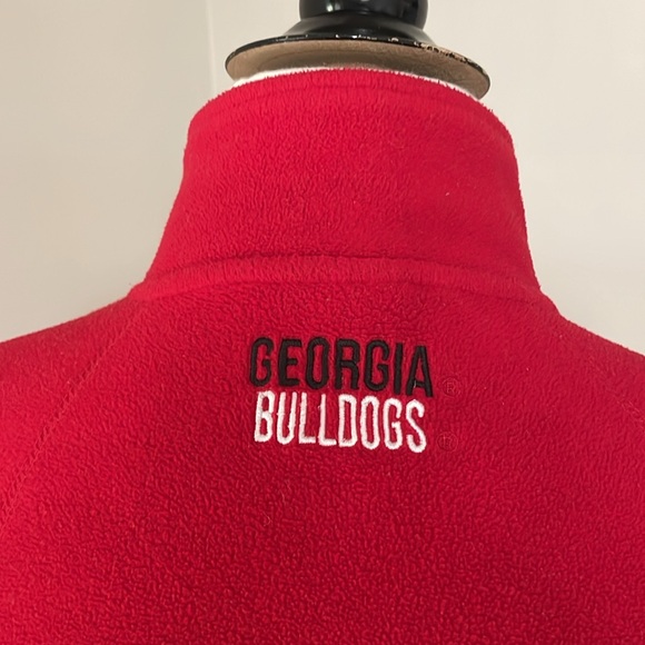 UGA University of Georgia Red Fleece full zip collared lightweight jacket Size S - Picture 4 of 13